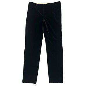 Theory Black Velvet Pants Women's Size 6 Straight Leg Cotton Blend